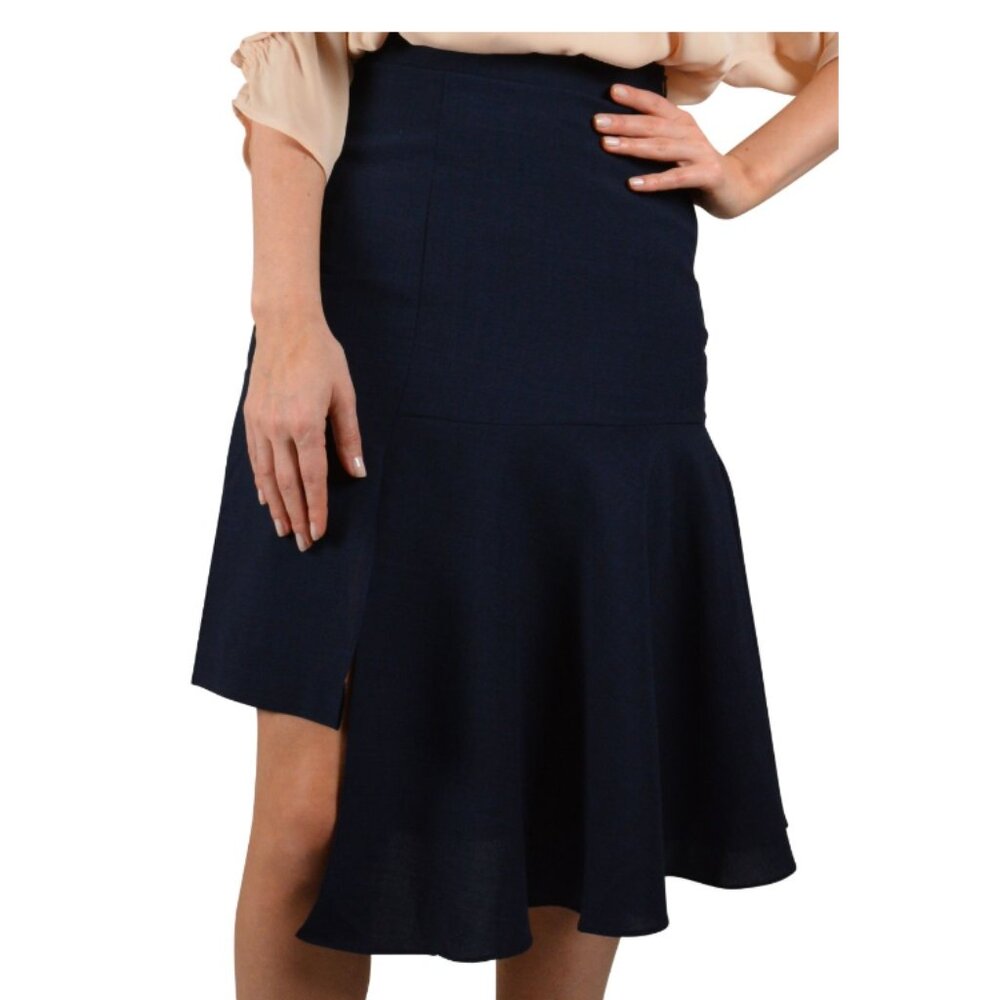 NWT | J.O.A. | Asymmetrical Flare Skirt | Navy
